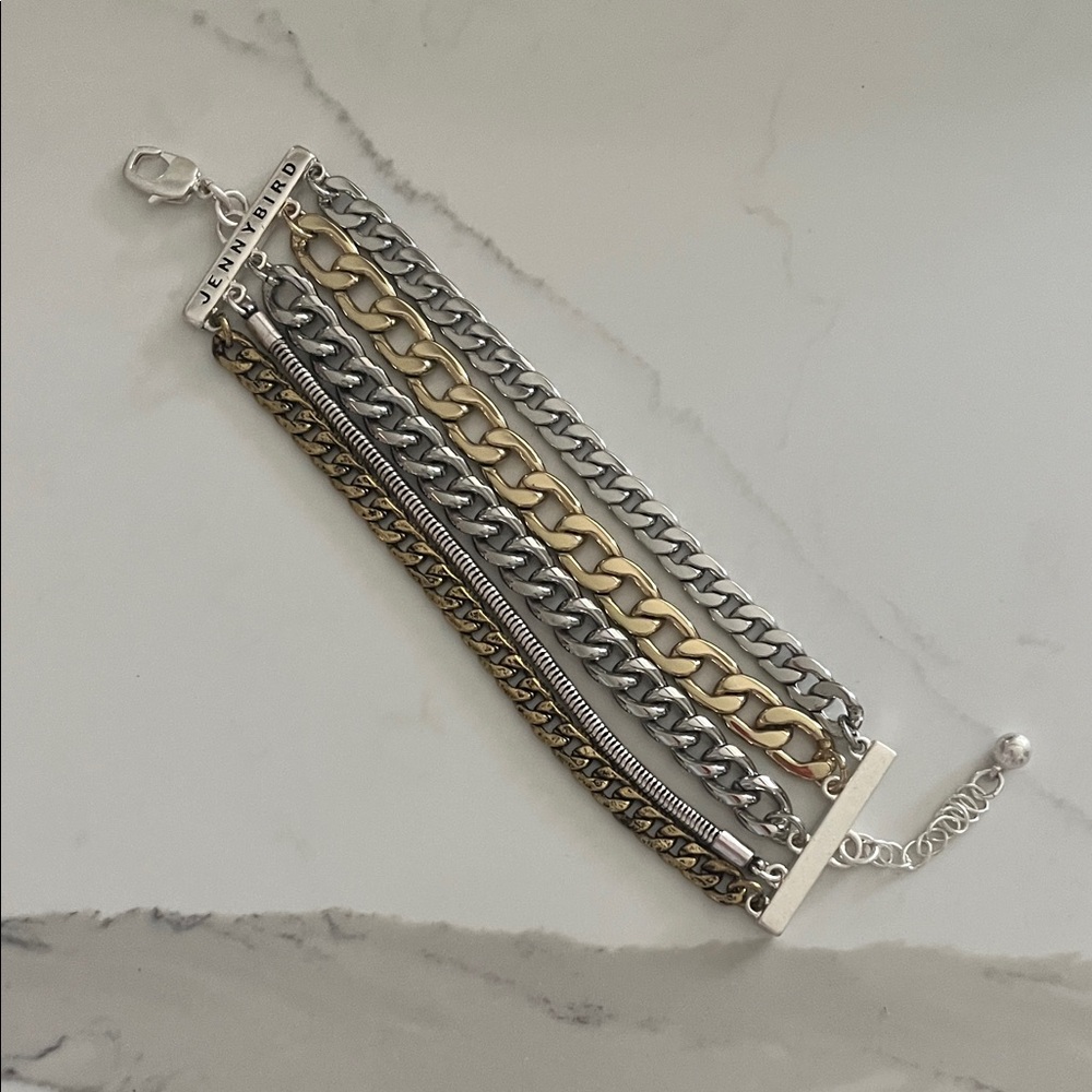 Jenny Bird Silver and Gold Chain Bracelet